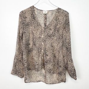 Pins and Needles Leopard Print Blouse, Size M